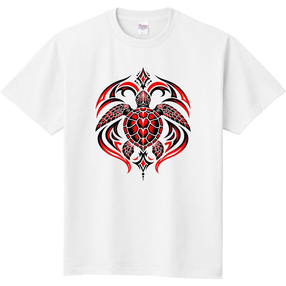 Tシャツ/Aqua Tribal Turtle Ⅳ/ホワイト