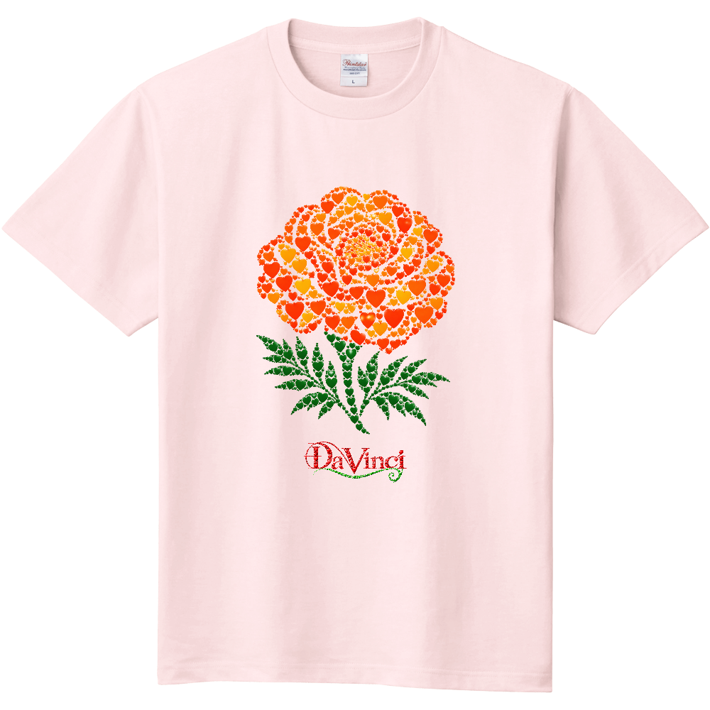 Tシャツ/マリーゴールド/ライトピンク/ハートマーク