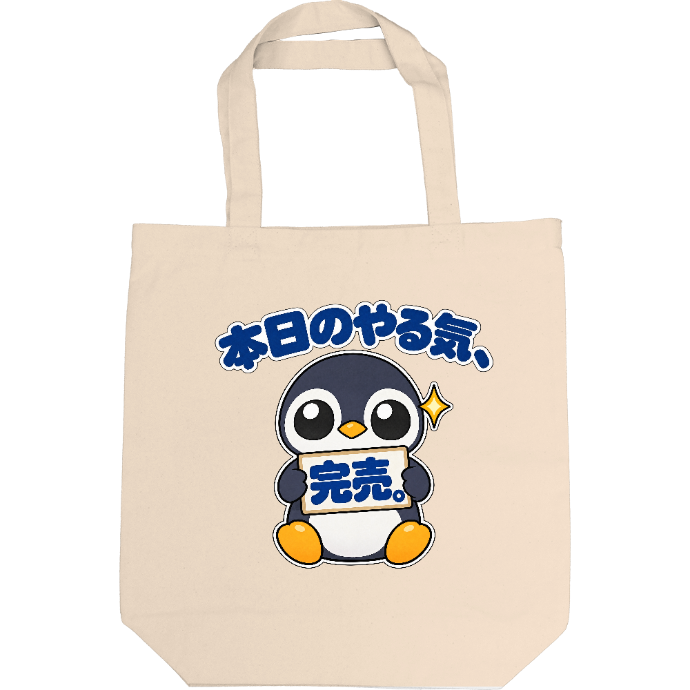本日のやる気、完売。｜ペンギン店長 トートバッグ