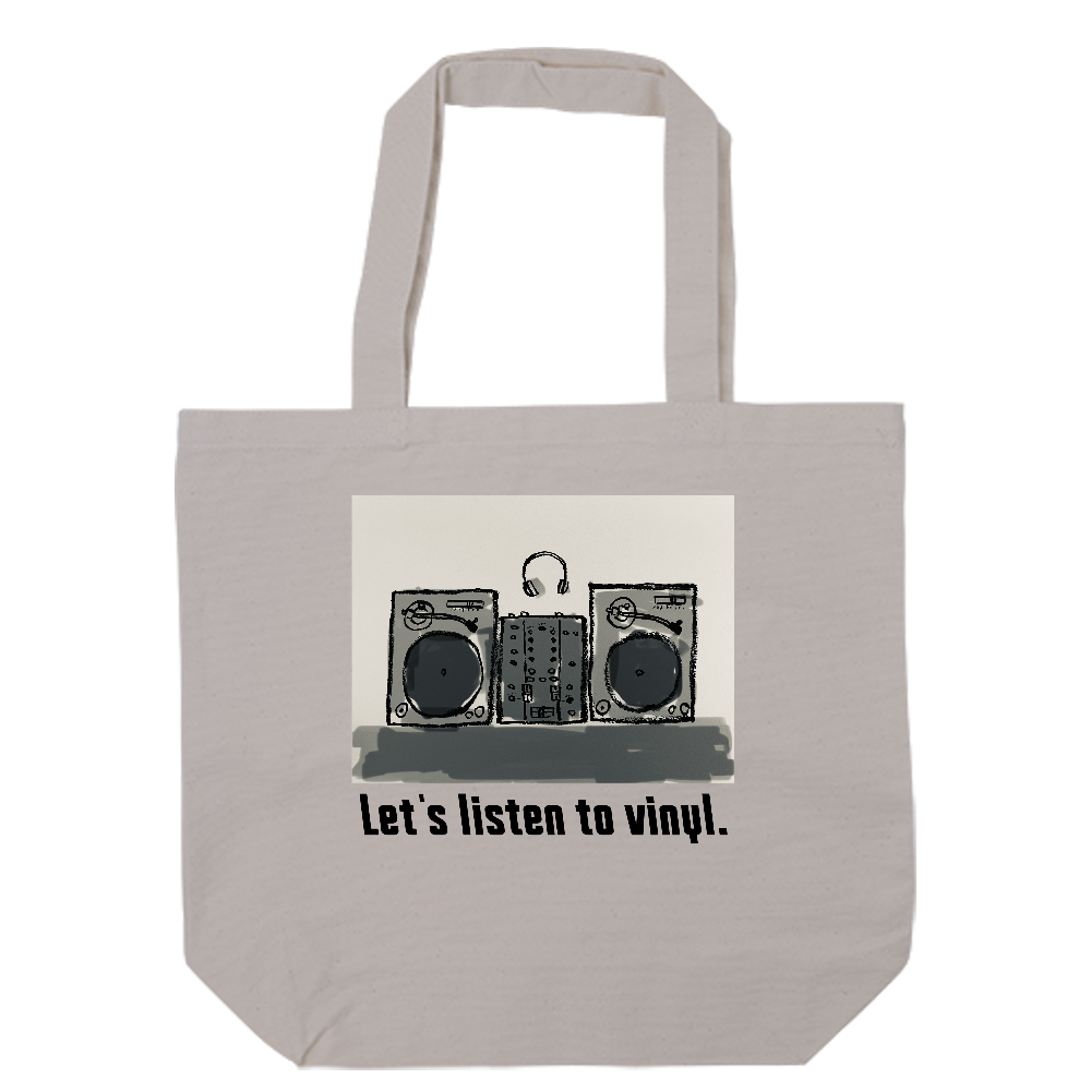 Let's listen to vinyl. トートバッグ
