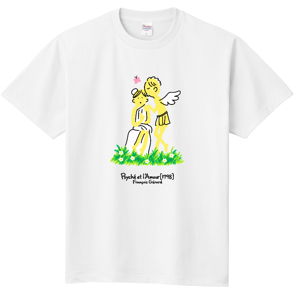 ジェラール〈アモルとプシュケ〉|ゆるポップ ギリシャ神話 アートTシャツ 名画オマージュ イラストT