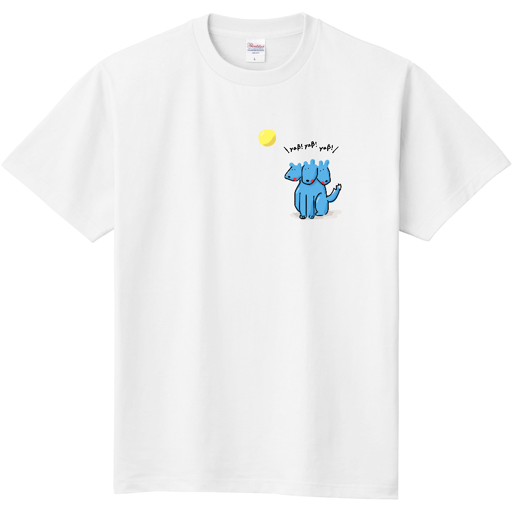 ケルベロス“わん”ポイントTシャツ|ゆるポップ ギリシャ神話 アートTシャツ 犬