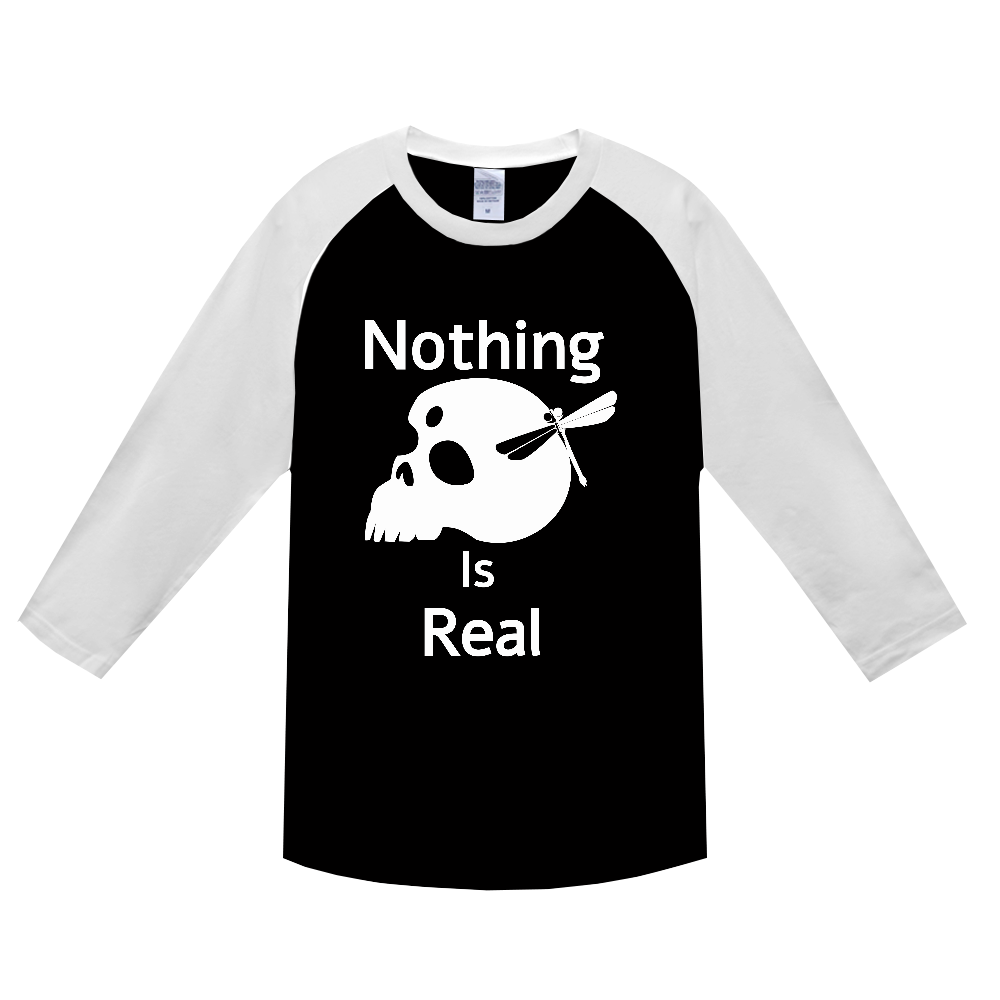 Nothing Is Real（白）ヘビーウェイトベースボールＴシャツ