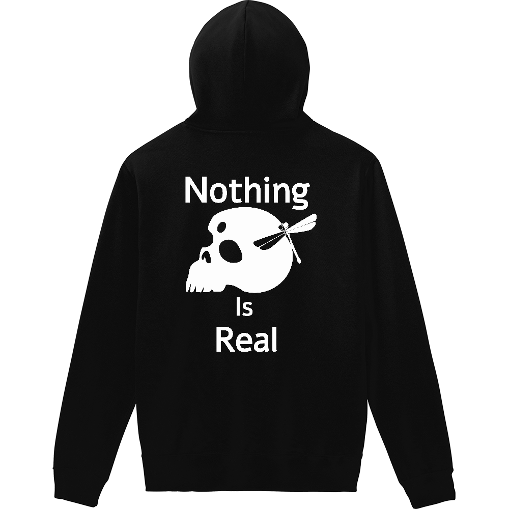 Nothing Is Real(白)軽量プルパーカー