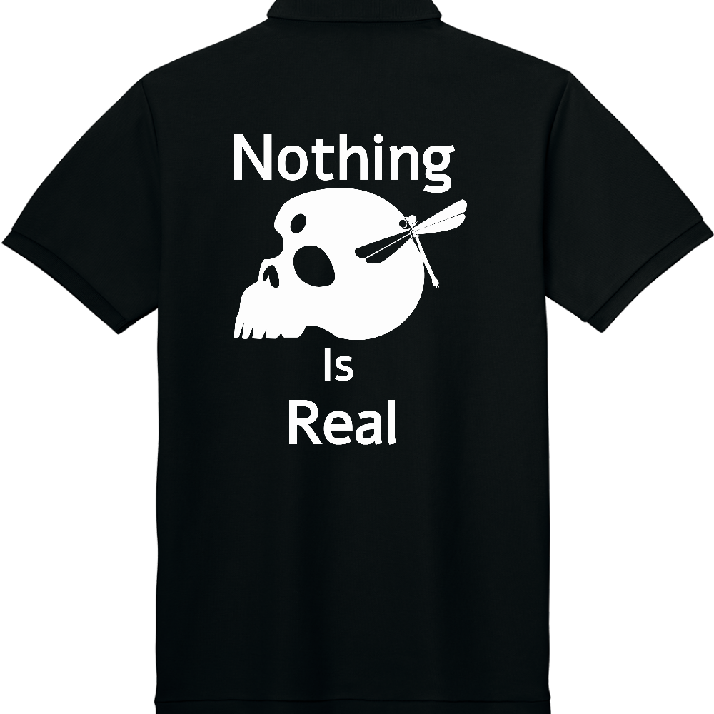 Nothing Is Real（白）定番ポロシャツ（ポケット付き）  