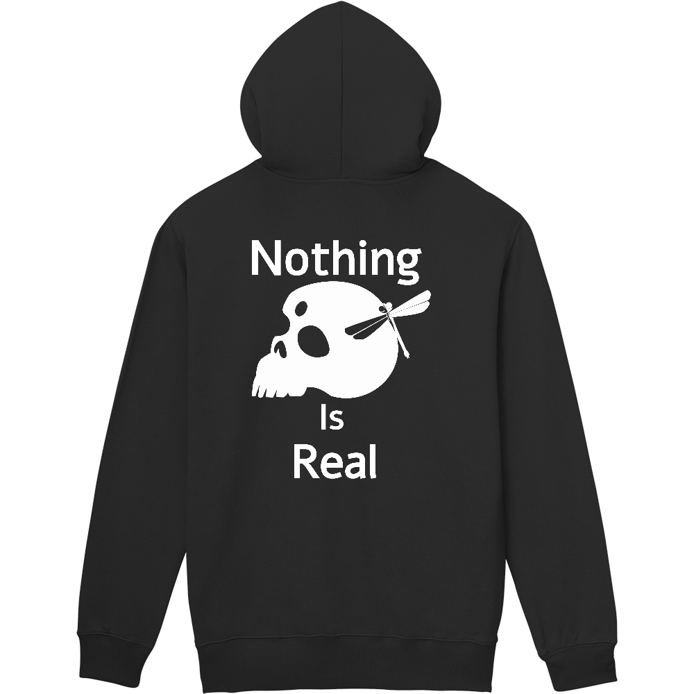  Nothing Is Real（白）軽量ジップアップパーカー