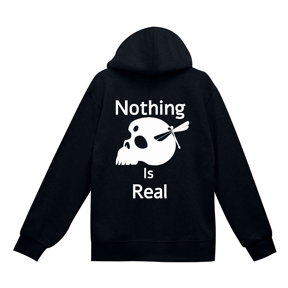 Nothing Is Real(白)定番ジップパーカー