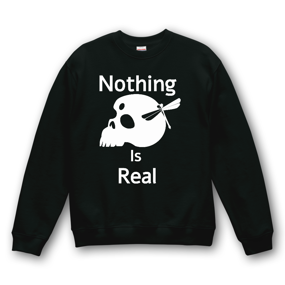 Nothing Is Real（白）8.8オンス オーセンティック パイル クルーネック スウェット