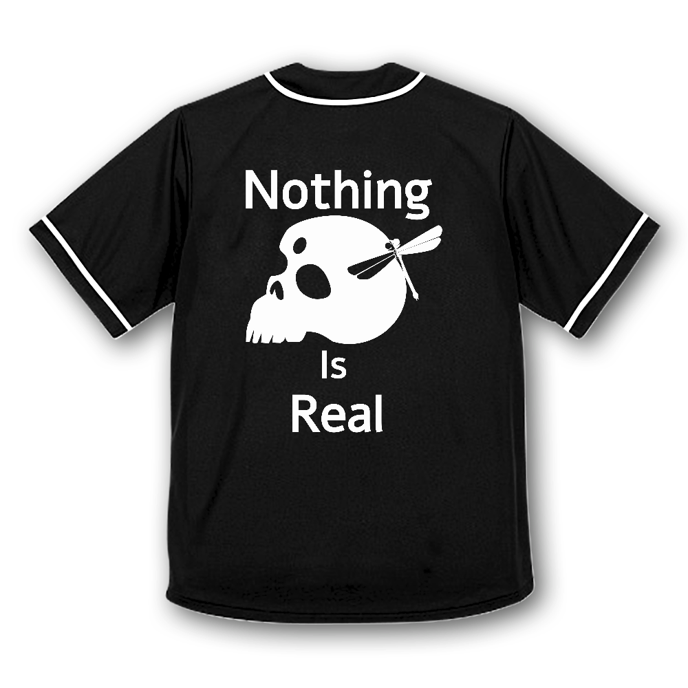 Nothing Is Real（白）4.1オンス ドライアスレチック ベースボールシャツ