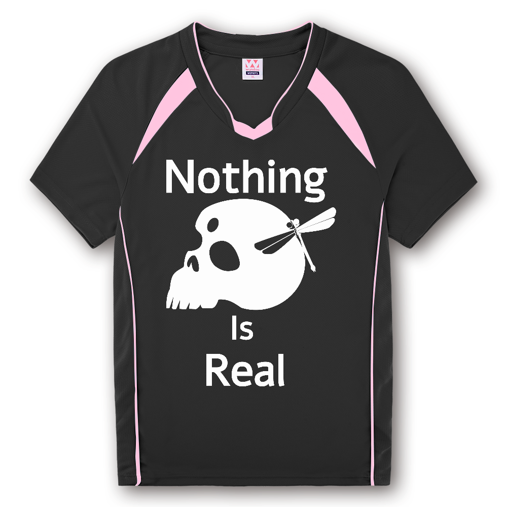Nothing Is Real（白）ウィメンズバレーボールシャツ