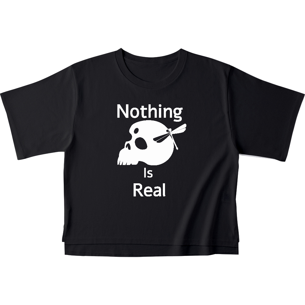 Nothing Is Real(白)オープンエンドマックスウェイトウィメンズオーバーTシャツ