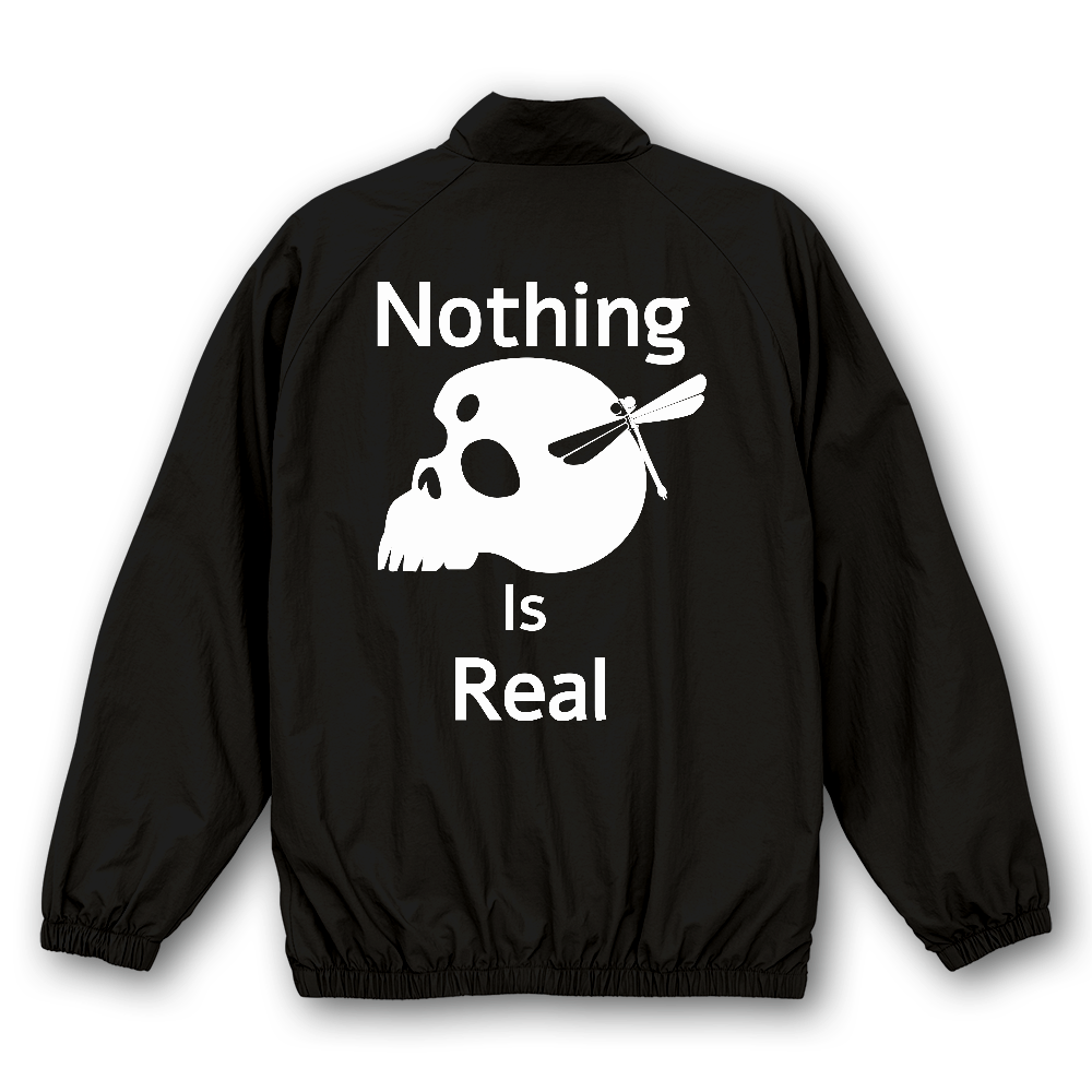 Nothing Is Real（白）コットンライク ナイロン トレーニング ジャケット（裏地付）