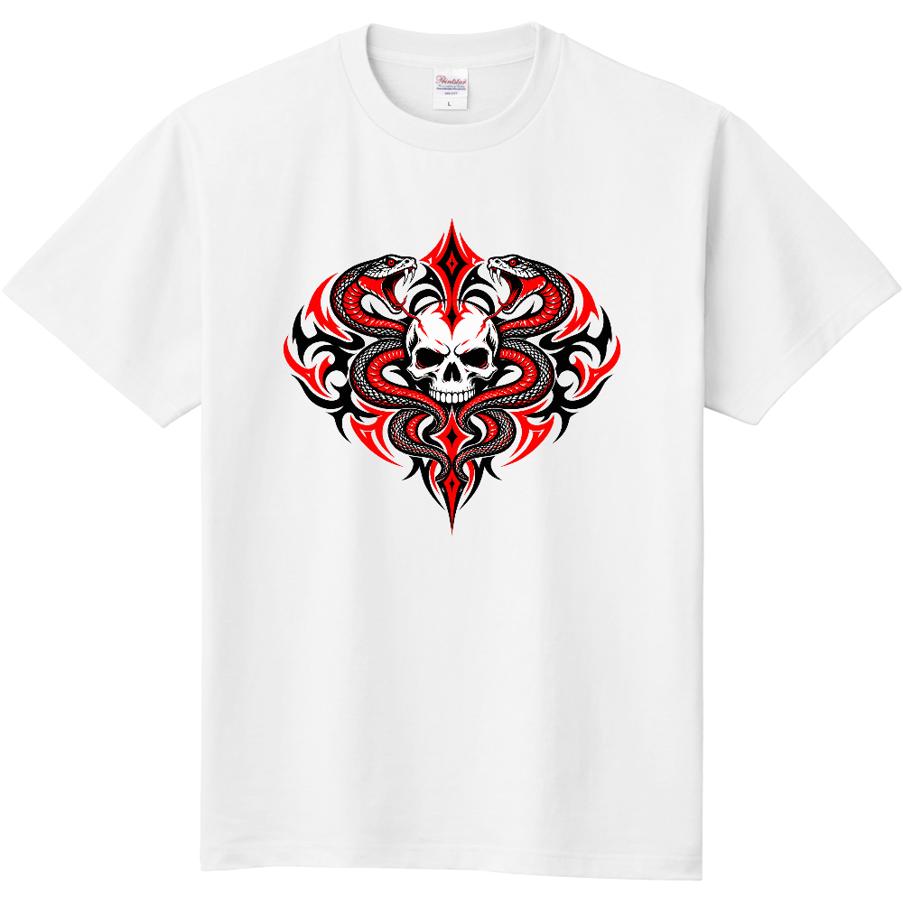 Tシャツ/Crimson Serpent Skull/ホワイト