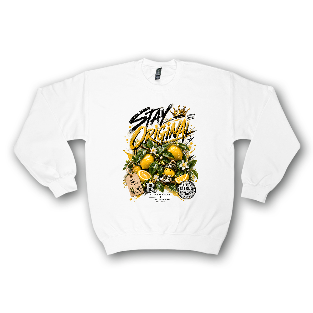 STAY ORIGINAL レモンロゴ クルーネックスウェット — GILDAN仕様 —