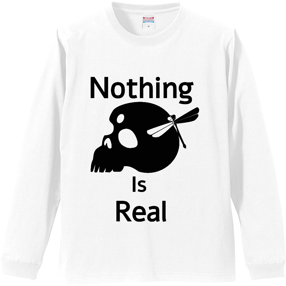 Nothing Is Real(黒)リブ付 ロングスリーブTシャツ
