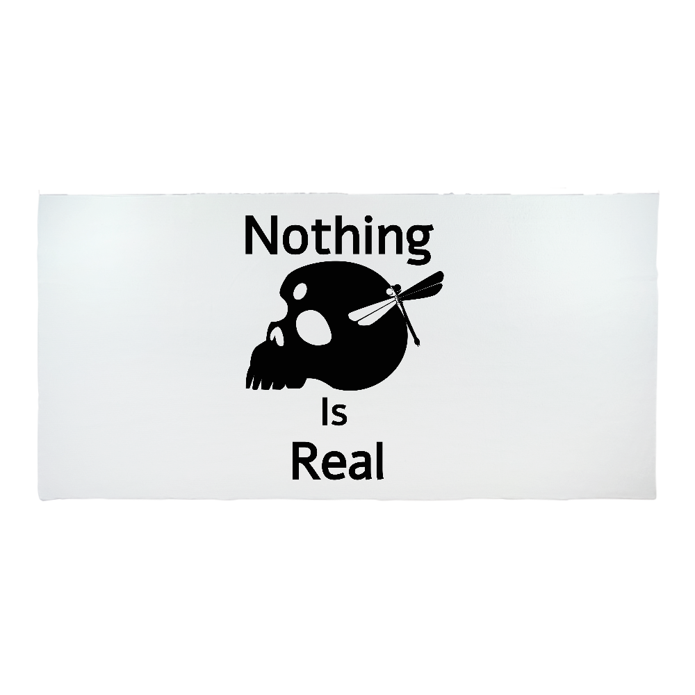 Nothing Is Real（黒）格安 高発色 全面印刷 バスタオル