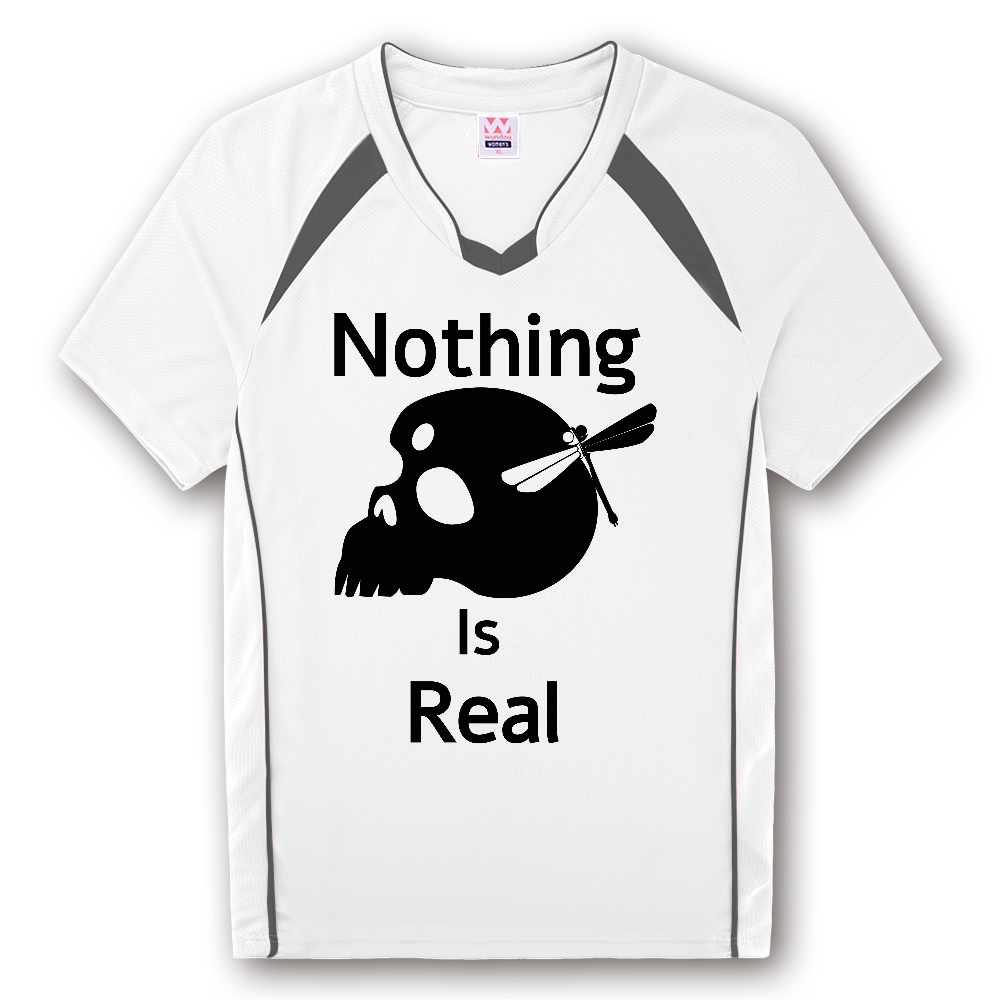 Nothing Is Real（黒）ウィメンズバレーボールシャツ