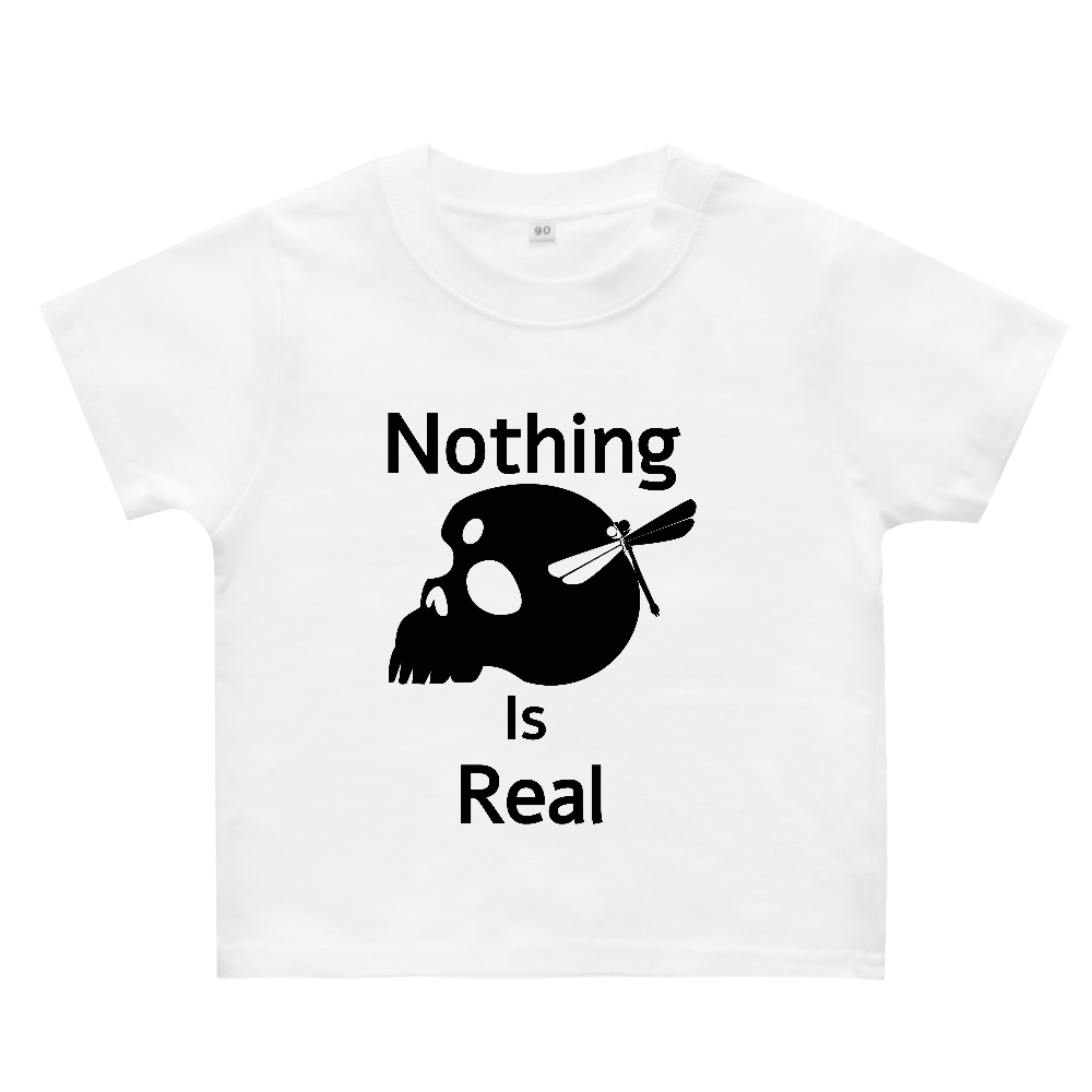 Nothing Is Real（黒）ヘビーウェイトベビーＴシャツ サイズ 80~90