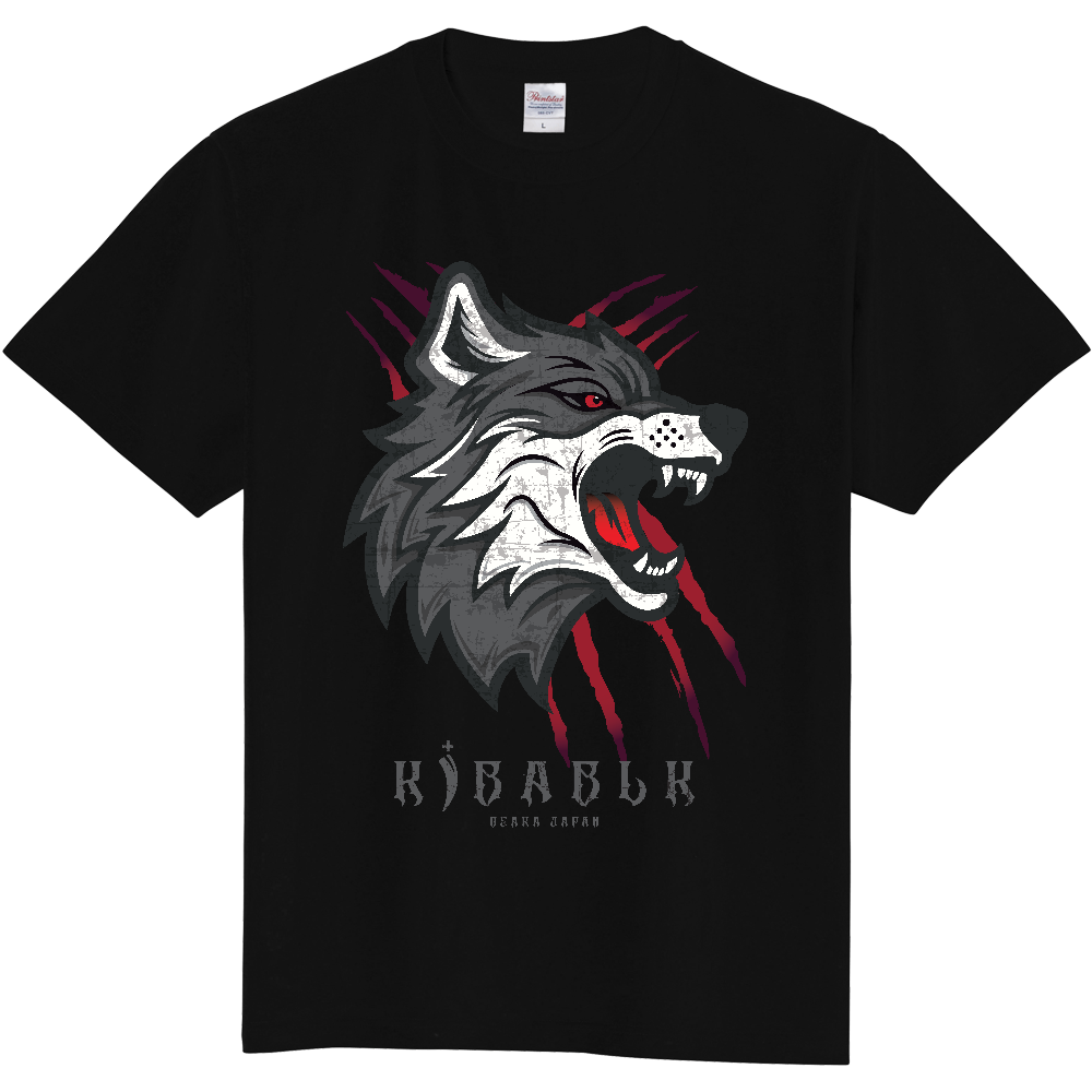KIBABLK WOLFサバイバルTシャツ