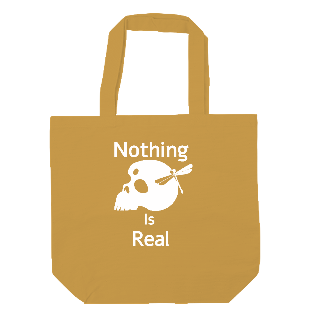 Nothing Is Real（白）キャンバスデイリートート（M)【白プリント有】