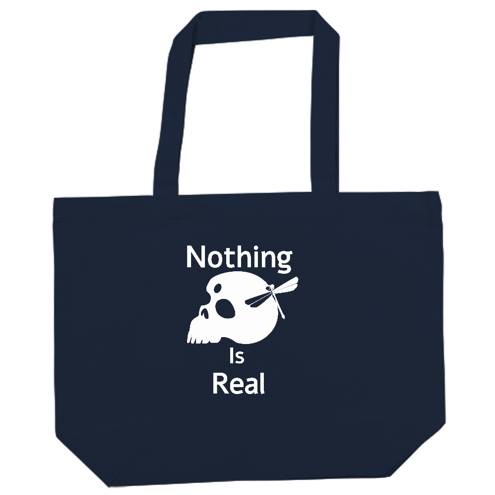 Nothing Is Real(白)キャンバスファームトート