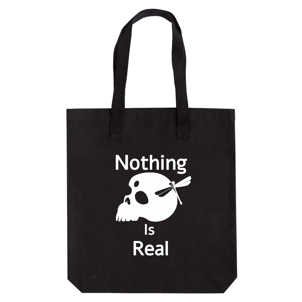 Nothing Is Real（白）格安厚手キャンバストート【白プリントあり】