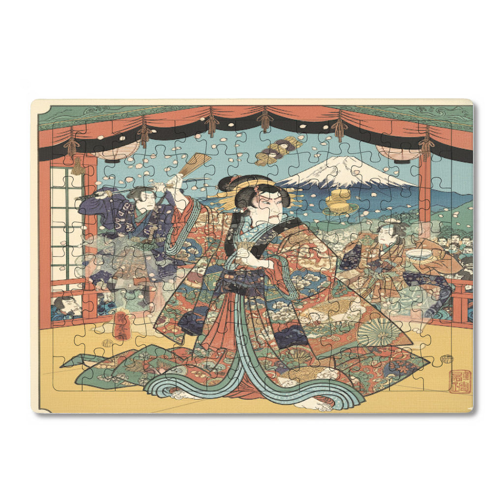 人気芸浮世絵　ジグソーパズル A4サイズ 104ピース