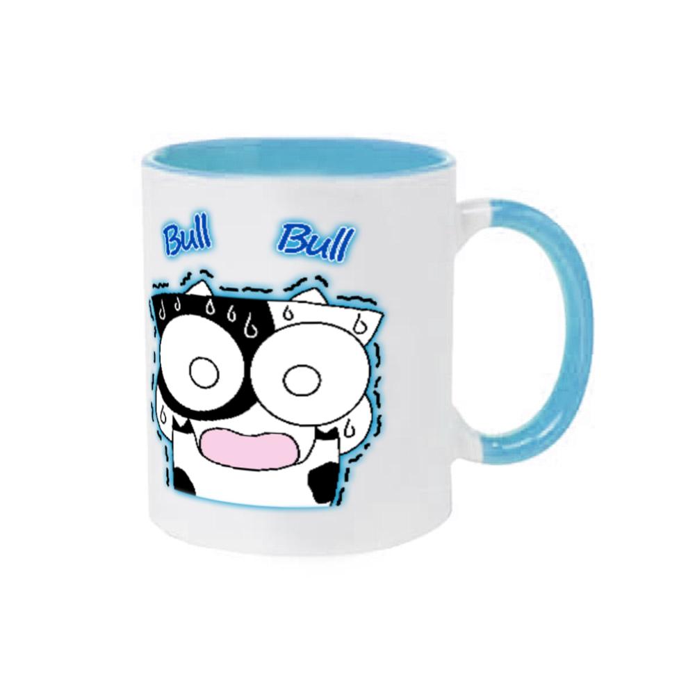 震えるうしくん。マグカップ