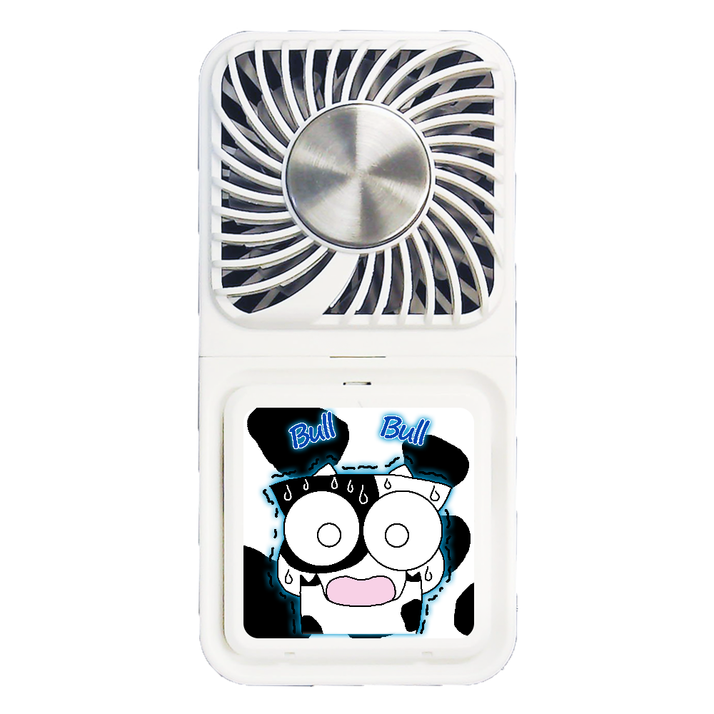 震えるうしくん。スマホスタンド付冷却プレートファン