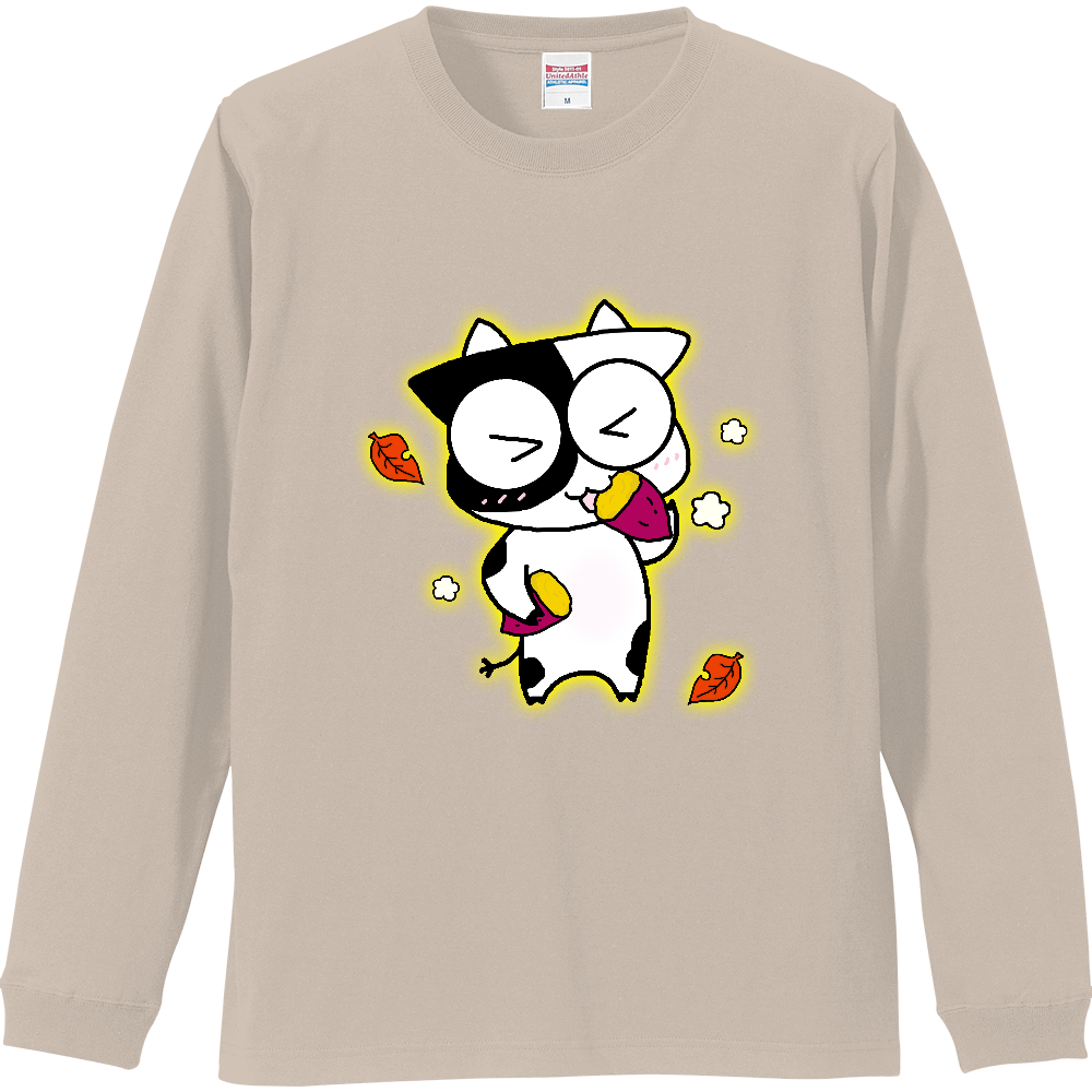 やきいもうしくん。リブ付 ロングスリーブTシャツ