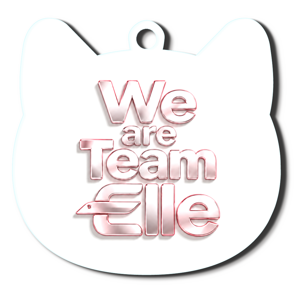 Team Elleキーホルダー (白猫)