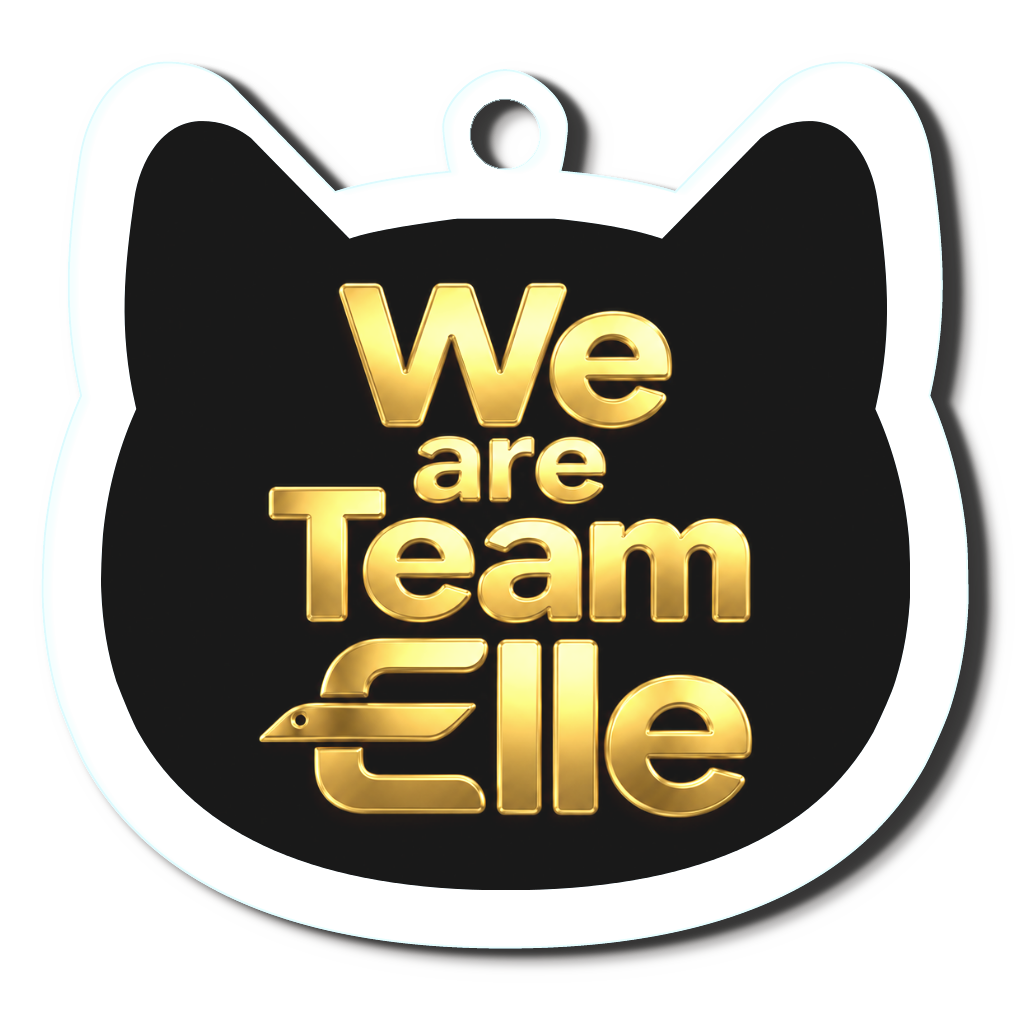 Team Elleキーホルダー (黒猫)