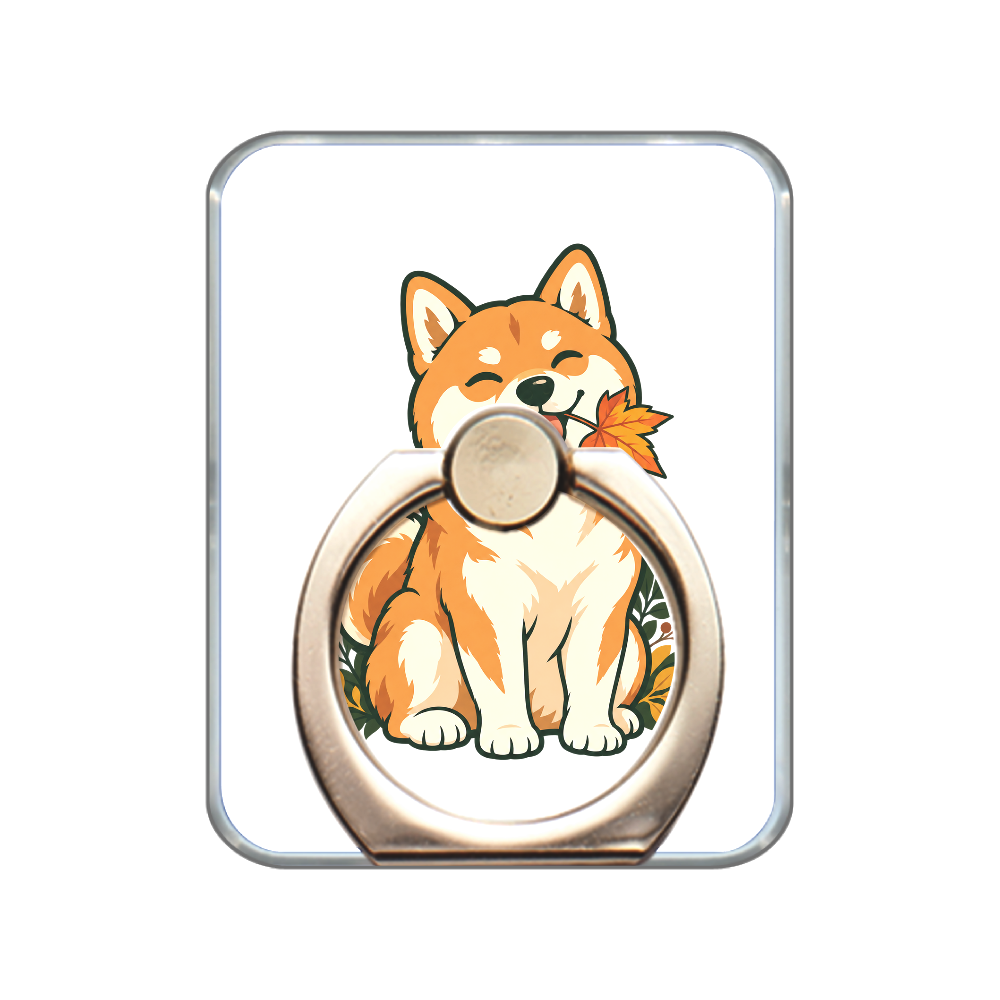 秋のおすわり｜もみじと柴犬