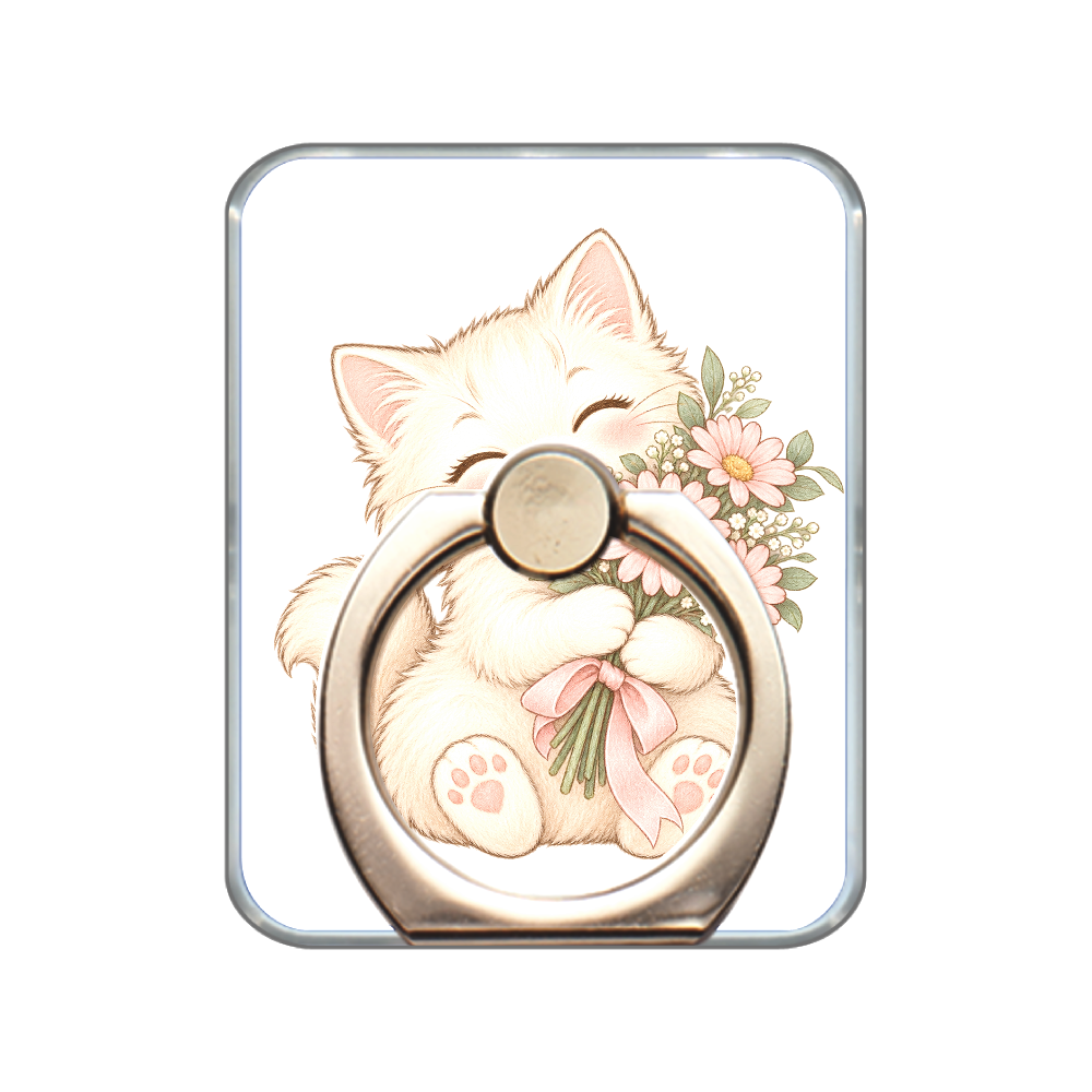 花束を抱くこねこ
