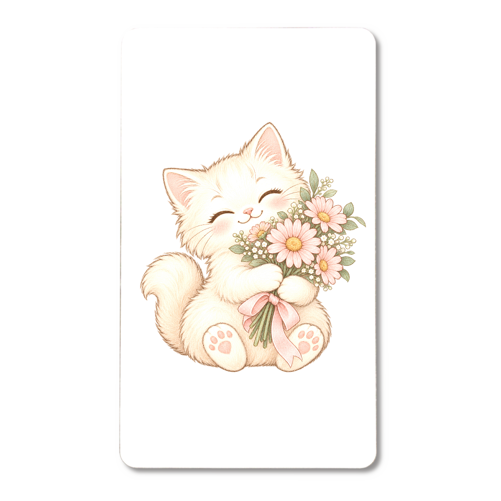 花束を抱くこねこ
