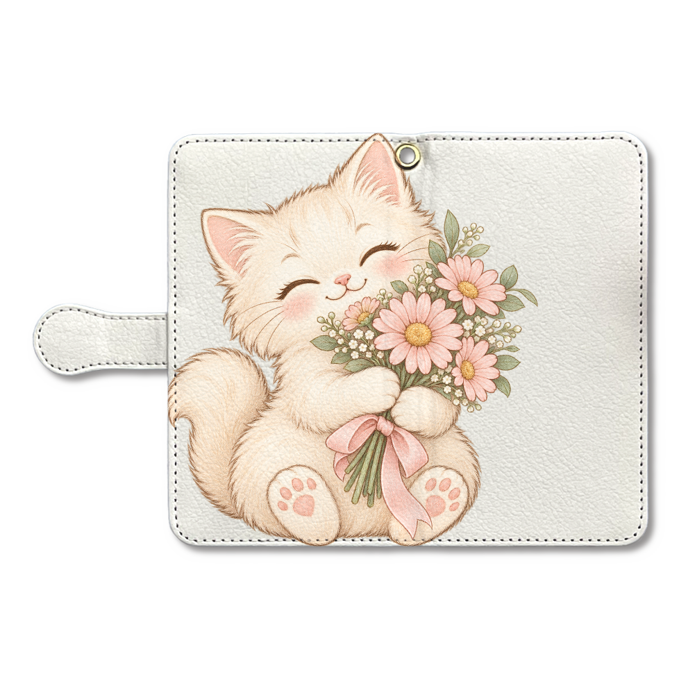 花束を抱くこねこ