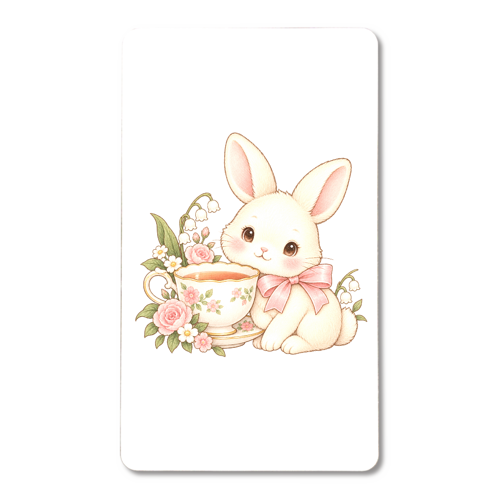 花のティーカップとうさぎ