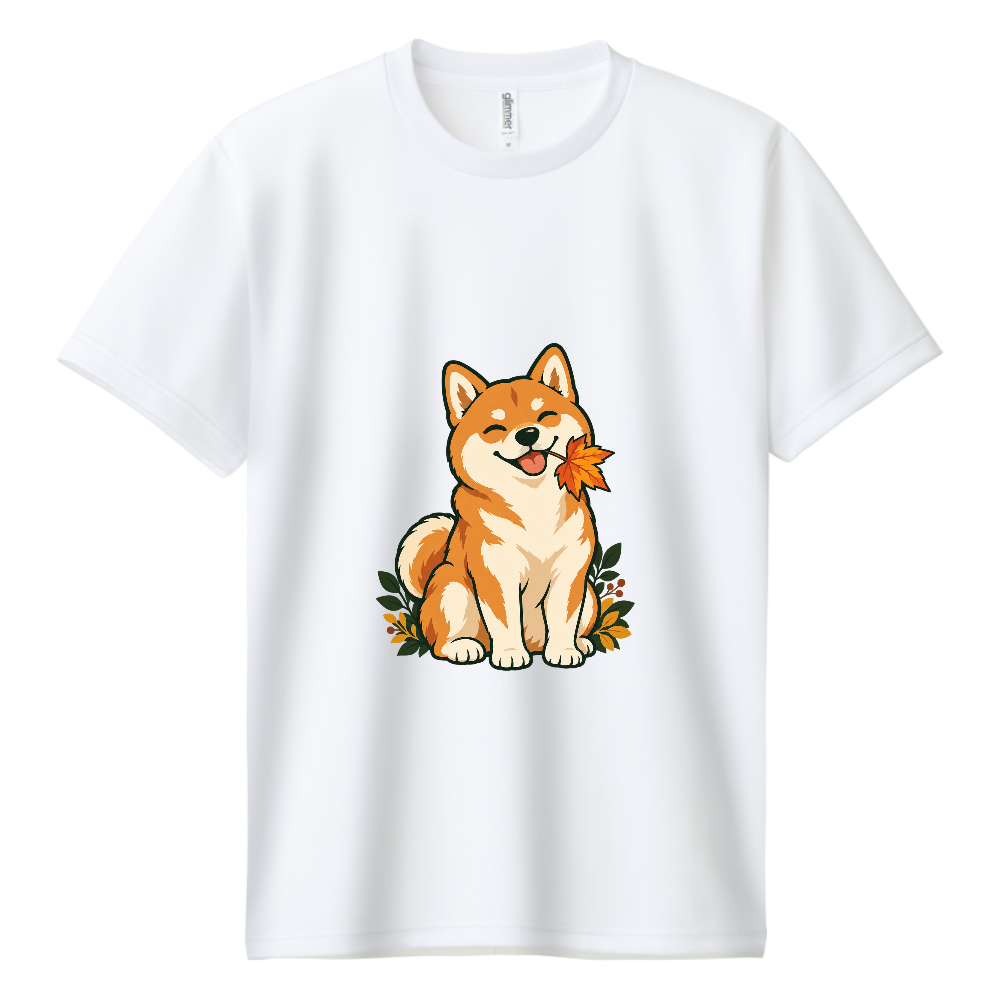 秋のおすわり|もみじと柴犬
