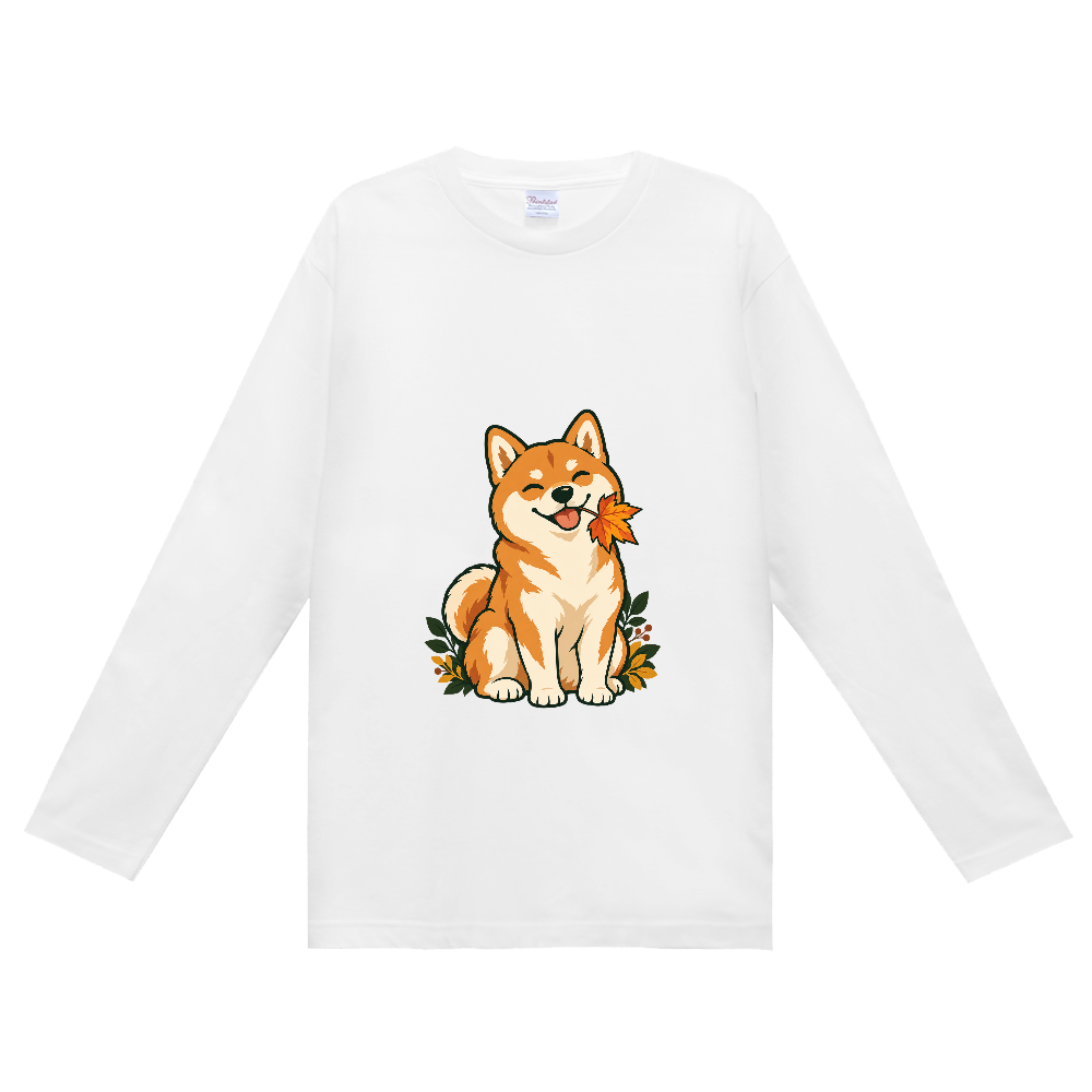 秋のおすわり|もみじと柴犬