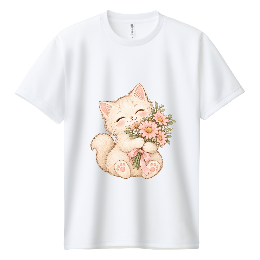 花束を抱くこねこ