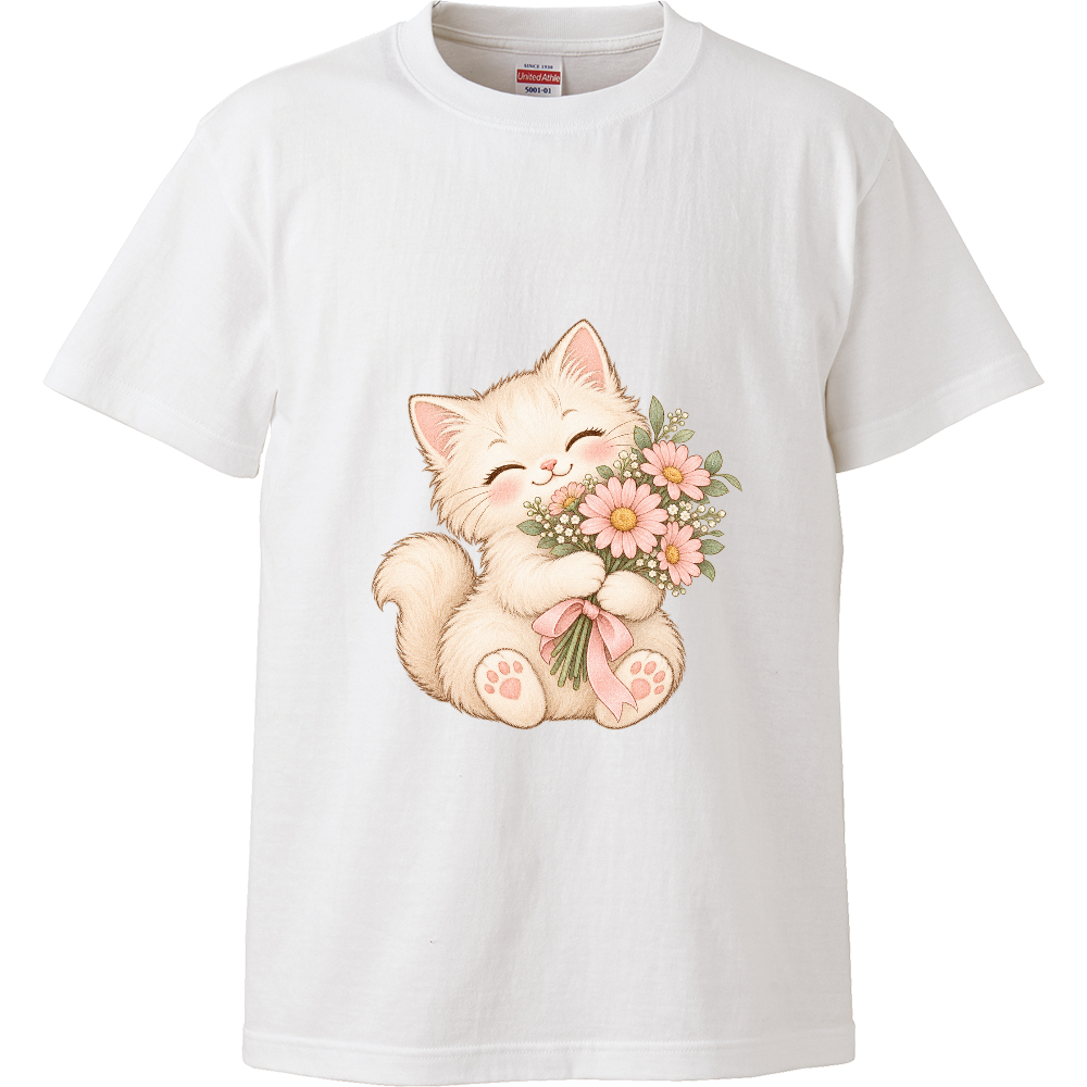 花束を抱くこねこ