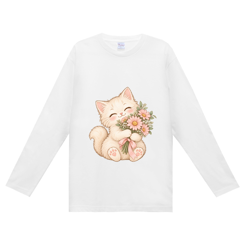 花束を抱くこねこ