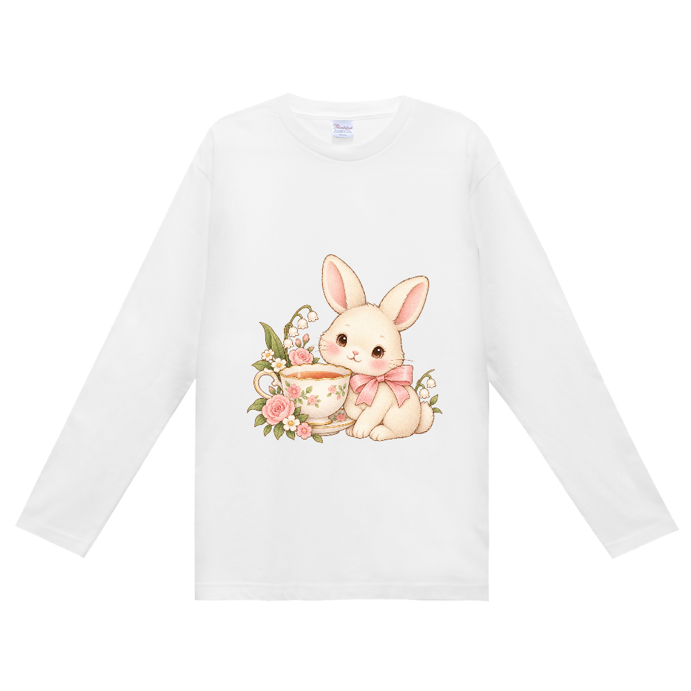 花のティーカップとうさぎ