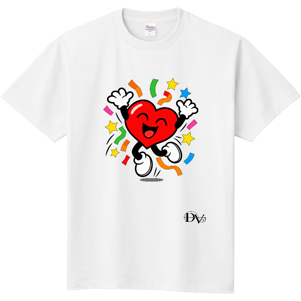 Tシャツ/Happy Heart Jump/ホワイト