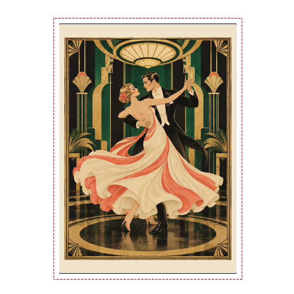Golden Twirl | 黄金の舞踏 — A4 Stickable Poster | GILDARE DECO