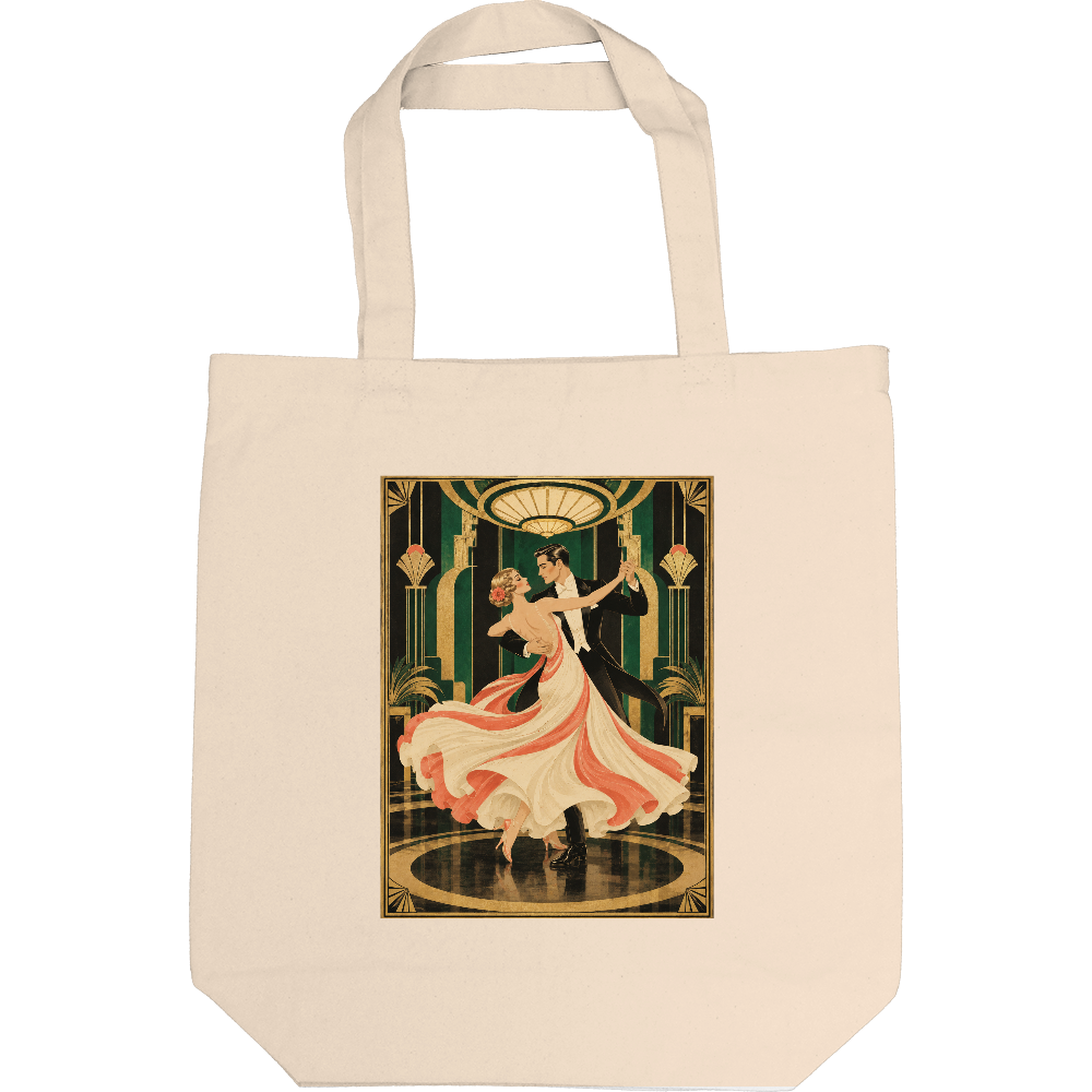 Golden Twirl | 黄金の舞踏 — Art Canvas Tote (M) | GILDARE DECO