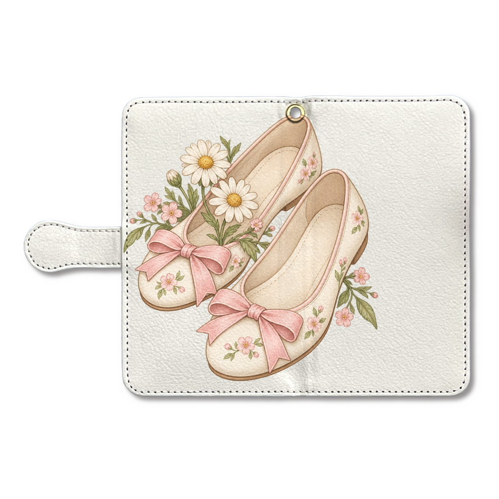 小花とリボンのバレエシューズ