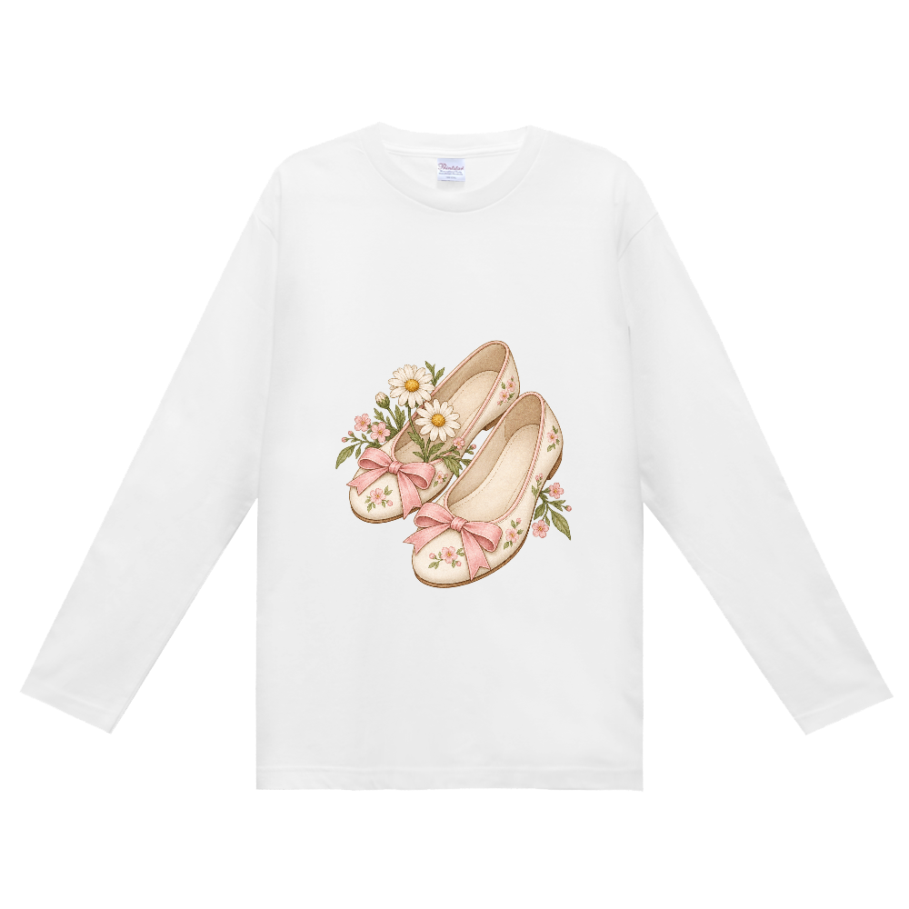 小花とリボンのバレエシューズ
