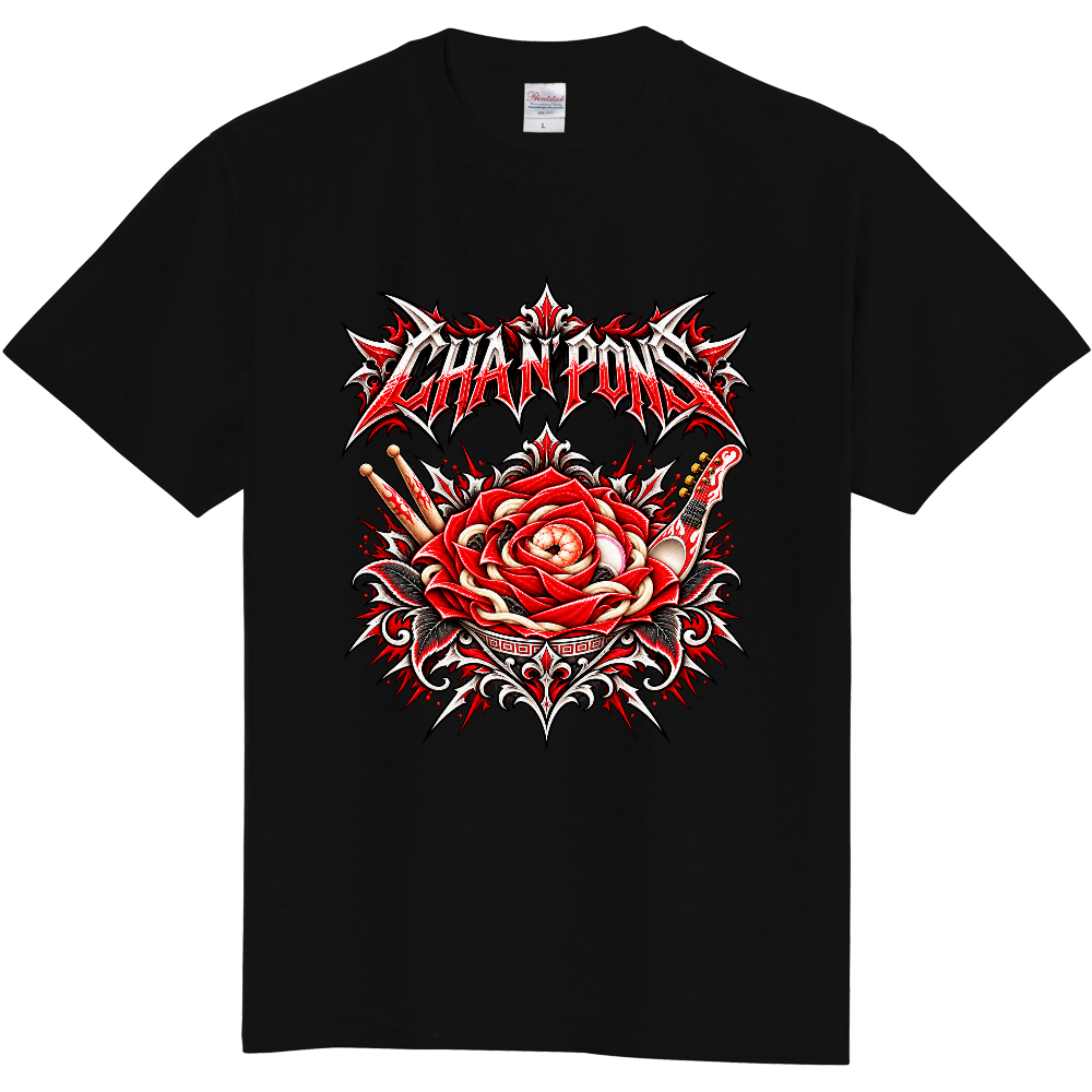 CHA N’ PONS 薔薇ちゃんぽん ロックTシャツ