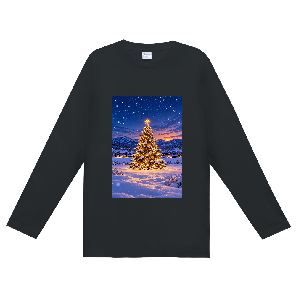 星降る雪夜のクリスマスツリー